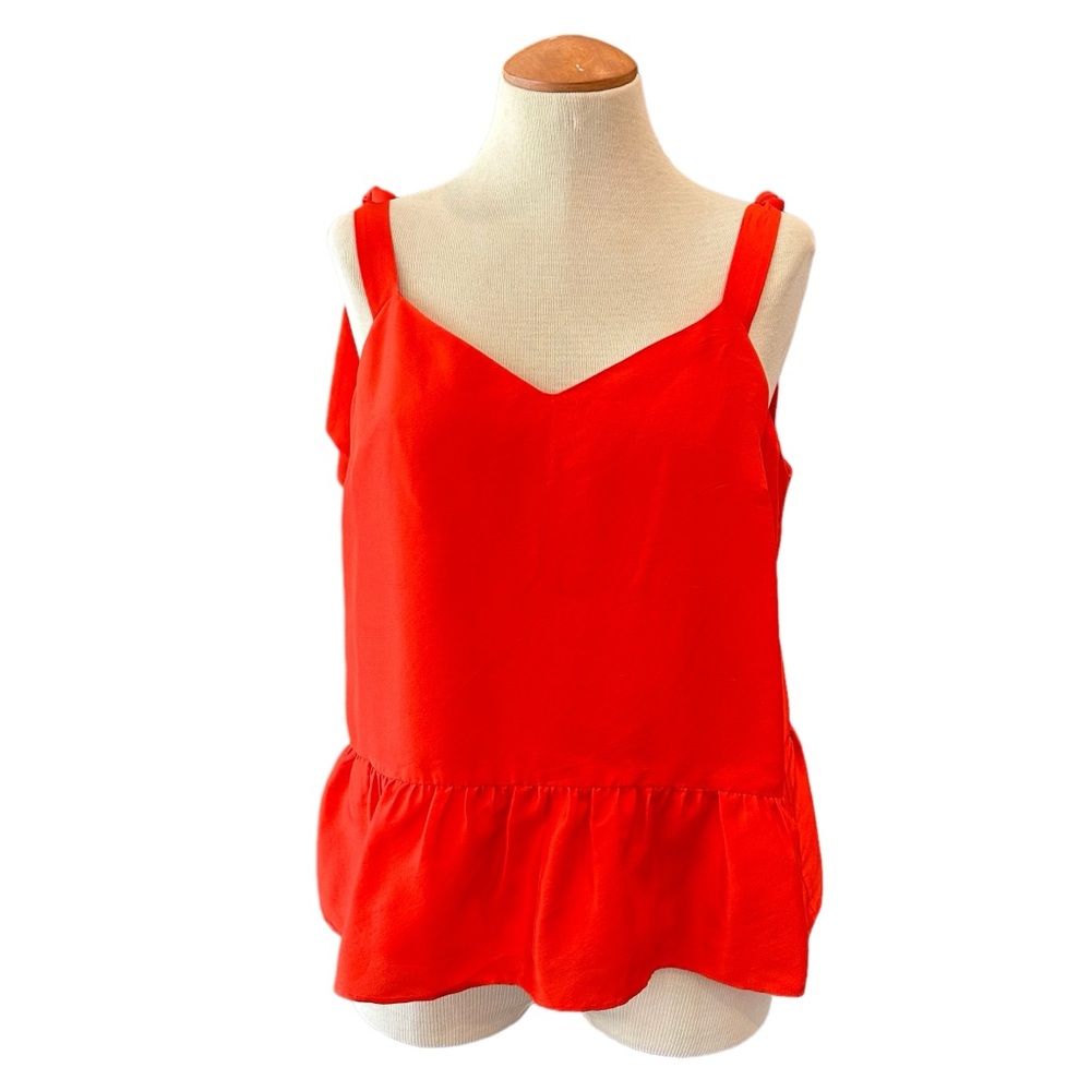 J. Crew Red Peplum Tank Top ❤️🧡